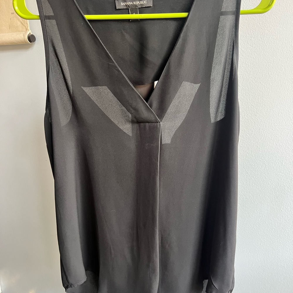 Banana Republic Black Sheer Blouse